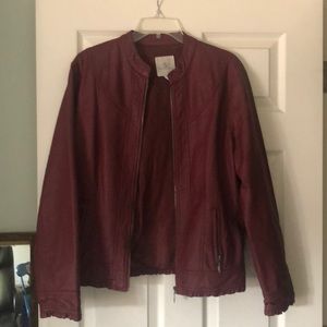 Maroon leather jacket